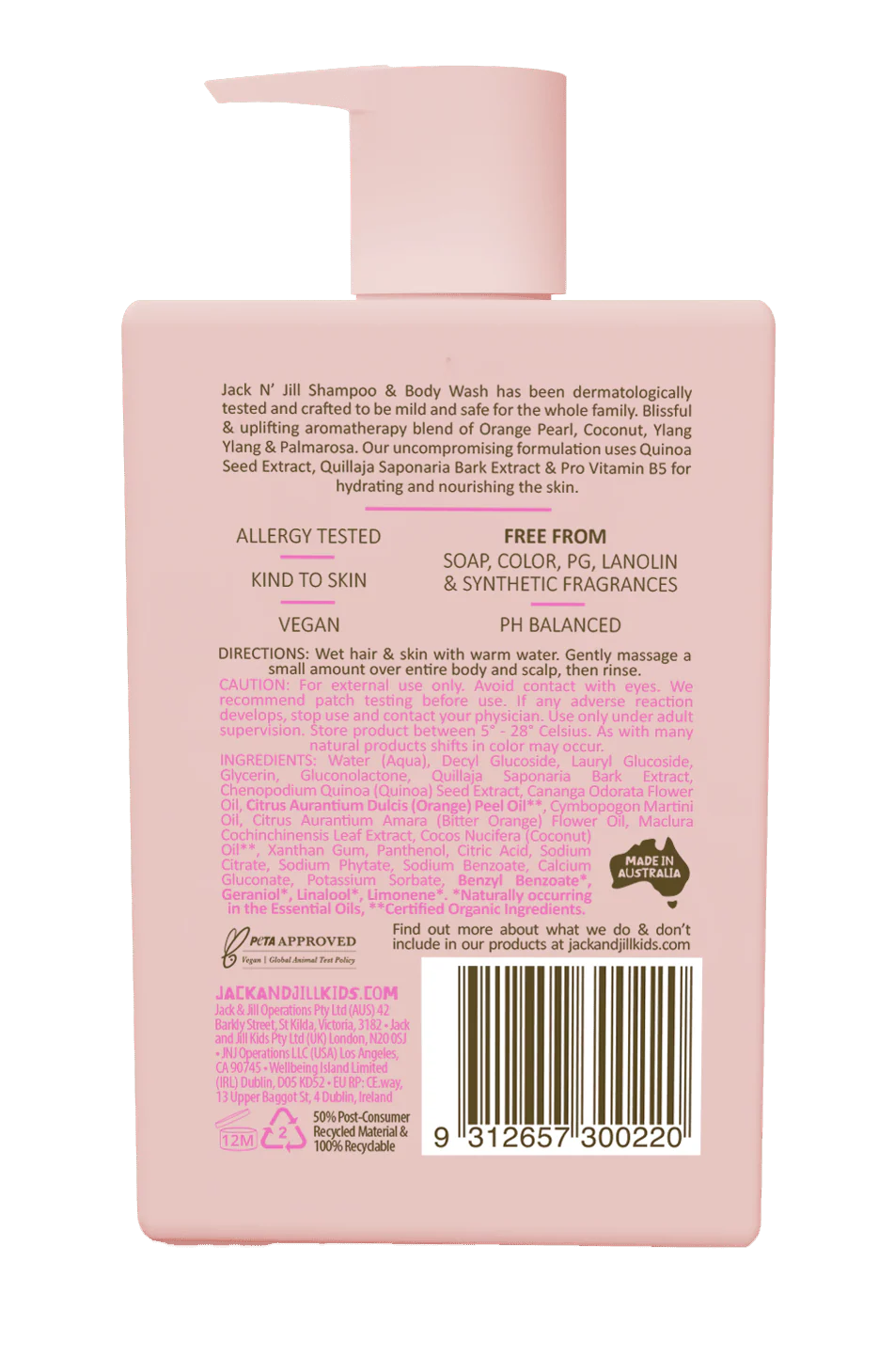 Jack N’ Jill Kids Shampoo & Body Wash - 300ml - Image 2
