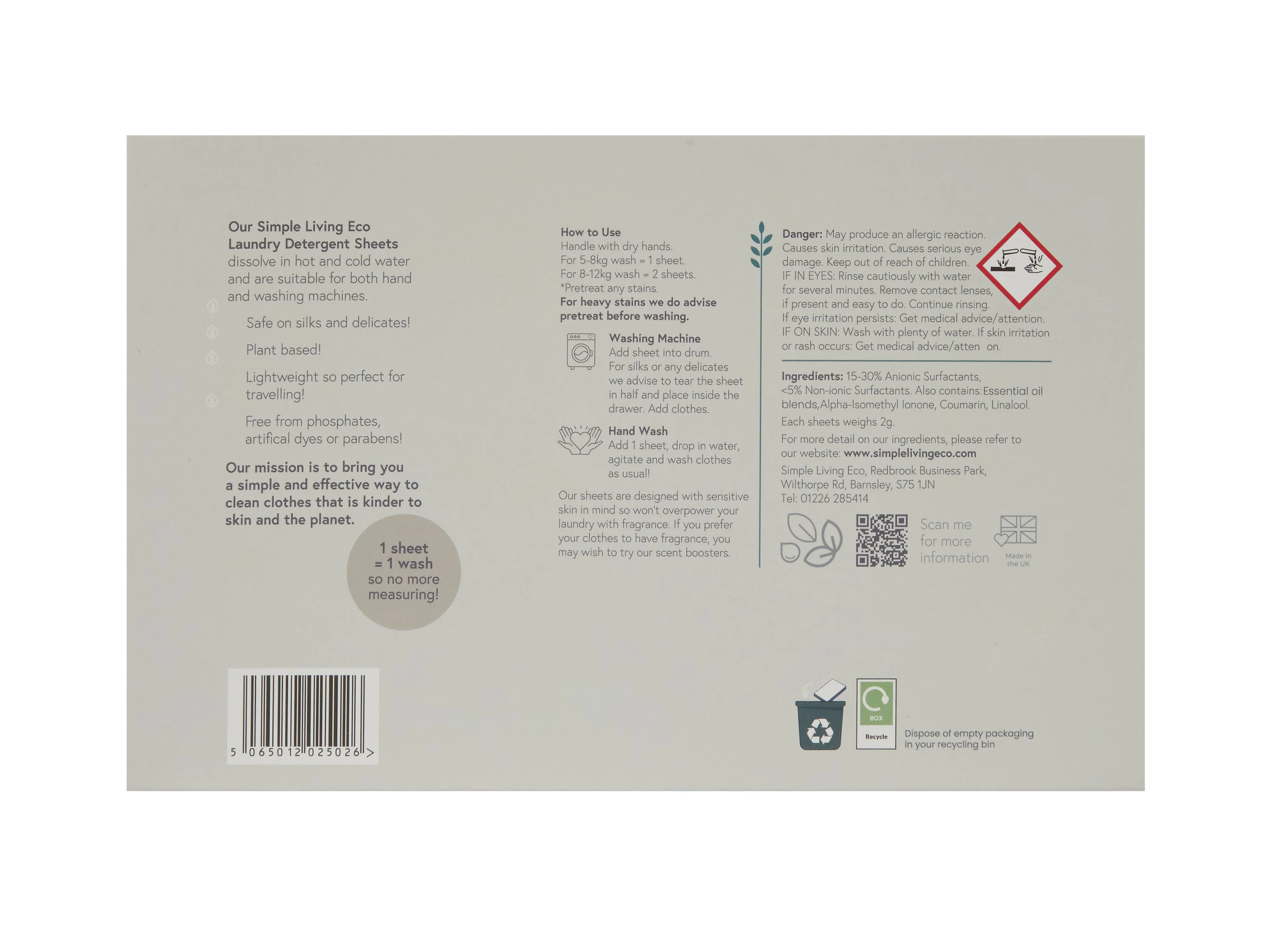 Simple Living Eco Laundry Detergent Sheets | 32 Washes | Made In UK - Image 3