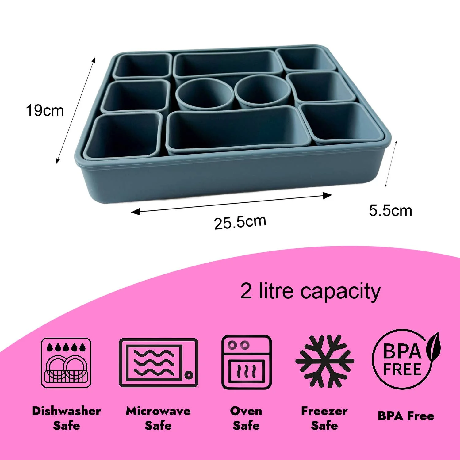 Pick Plates Snackle Box Silicone Snack Box – 10 Compartment Food Container - Image 7