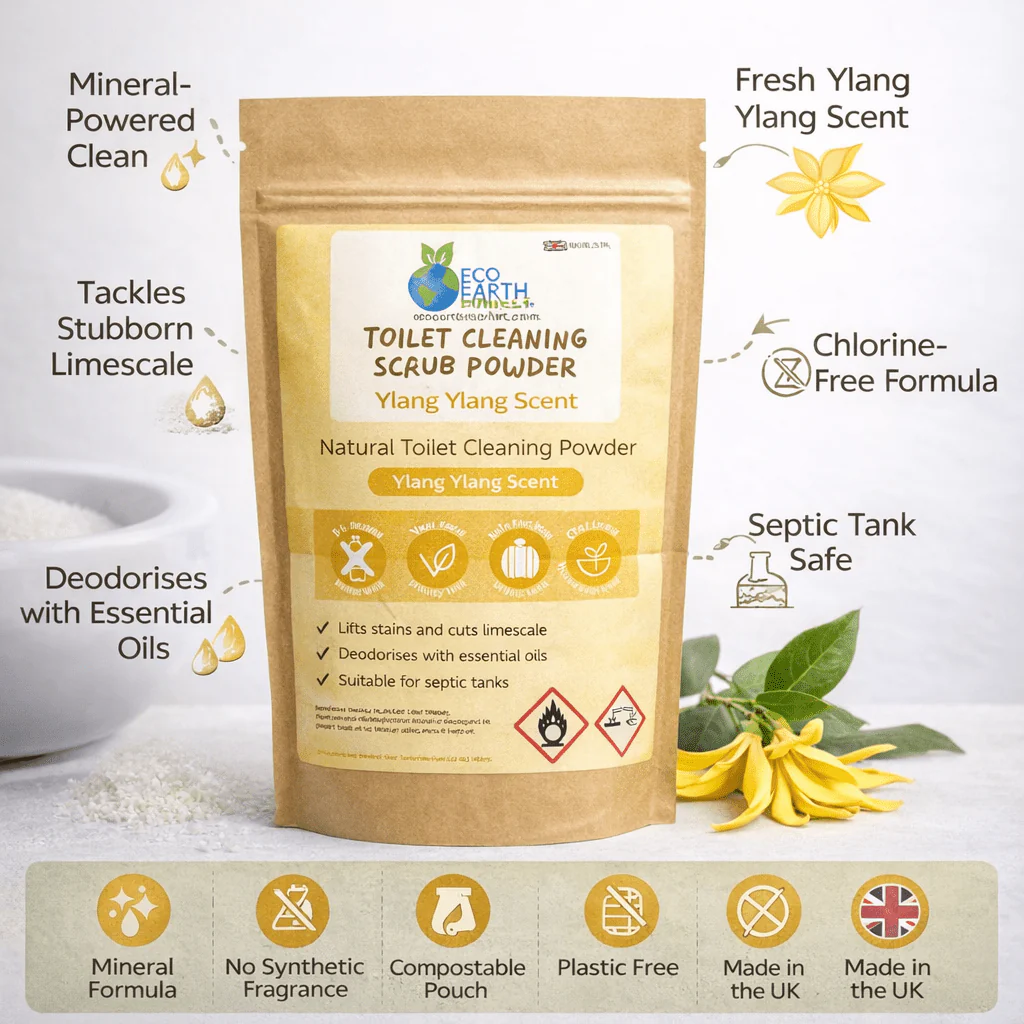 Natural Toilet Cleaning Powder with Essential Oil – Mineral-Based Formula - Choice of Scents - Image 2
