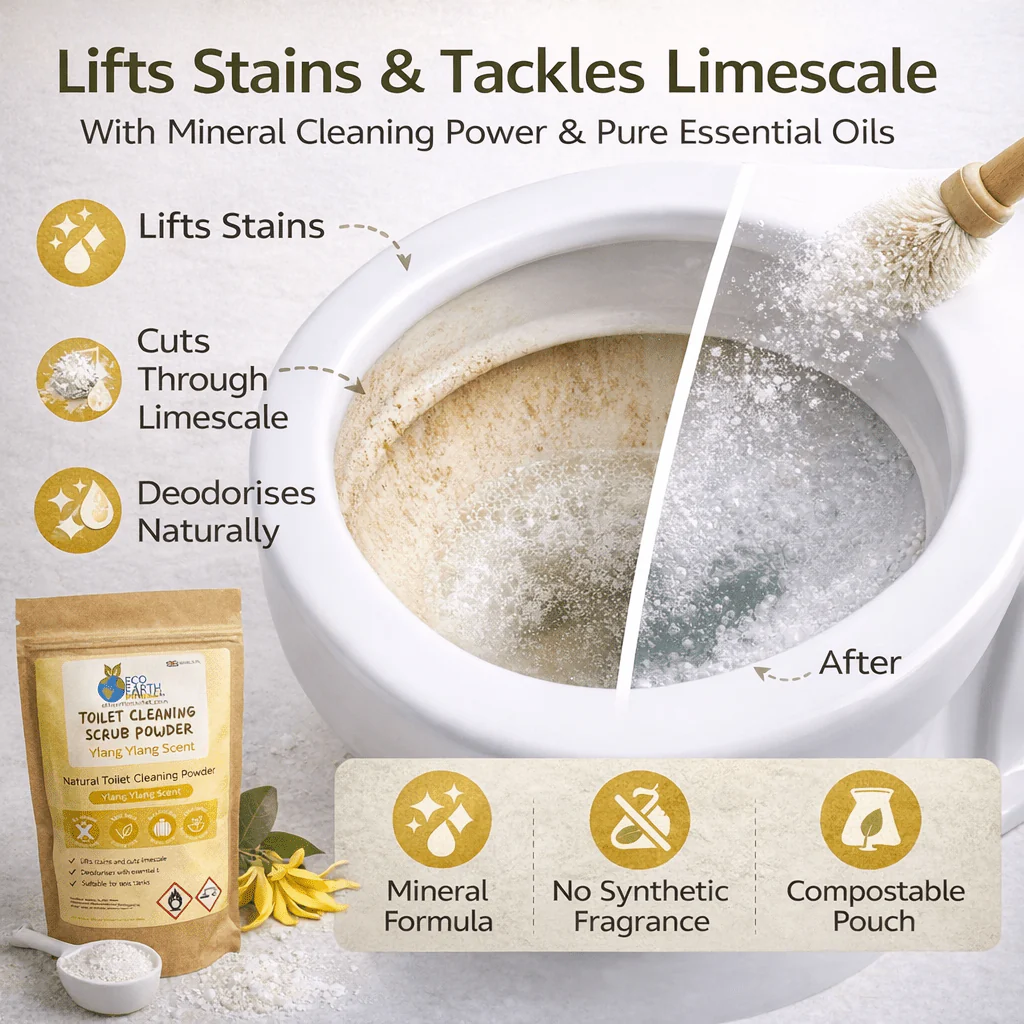 Natural Toilet Cleaning Powder with Essential Oil – Mineral-Based Formula - Choice of Scents - Image 3