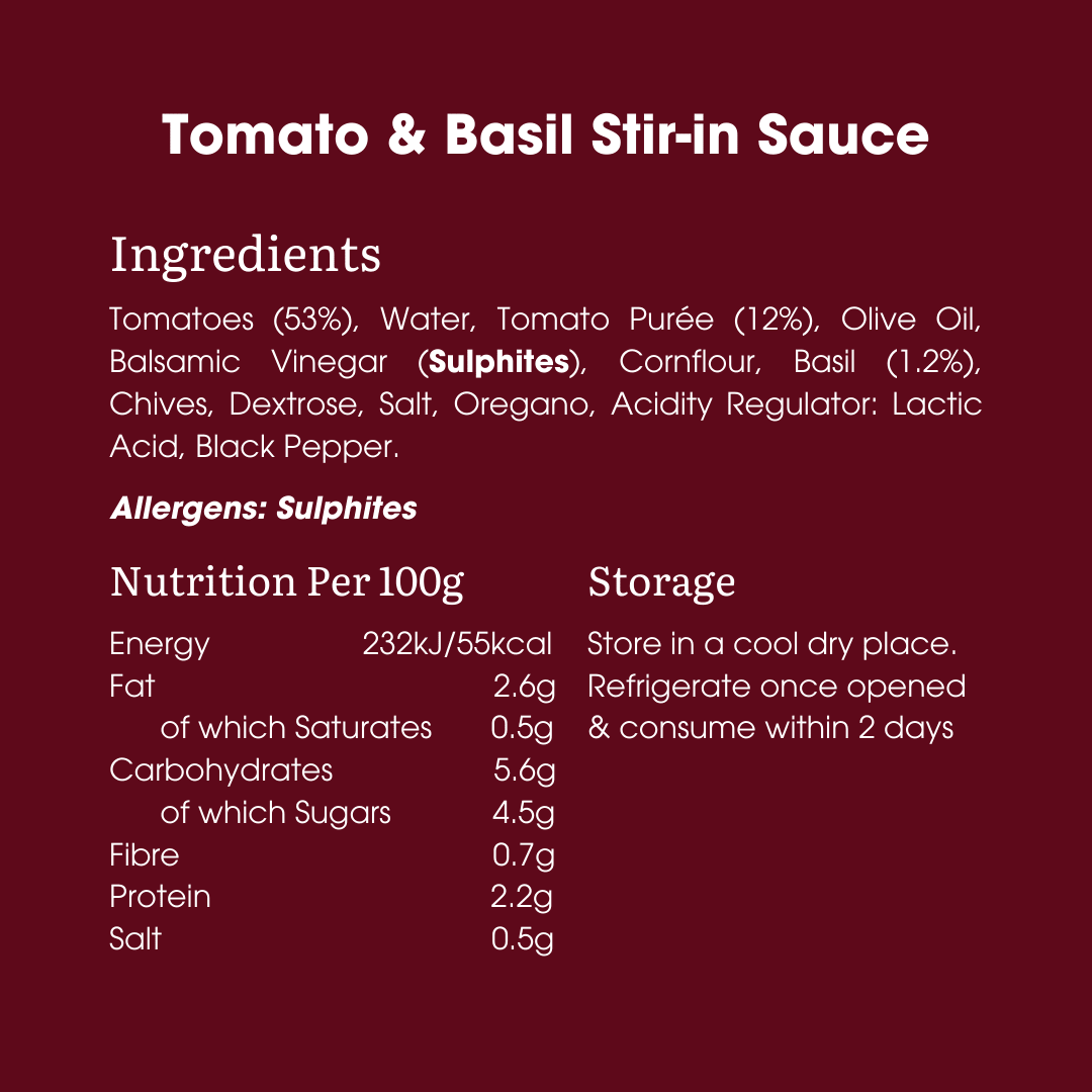 Tomato & Basil Stir-in Sauce 260g – Low FODMAP & Gluten Free - Image 5