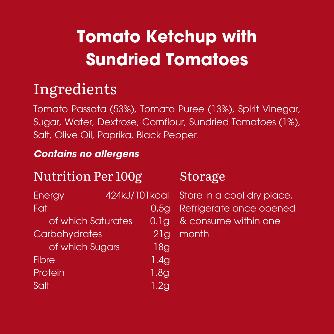 Tomato Ketchup with Sundried Tomatoes 270g – Low FODMAP & Vegan - Image 5