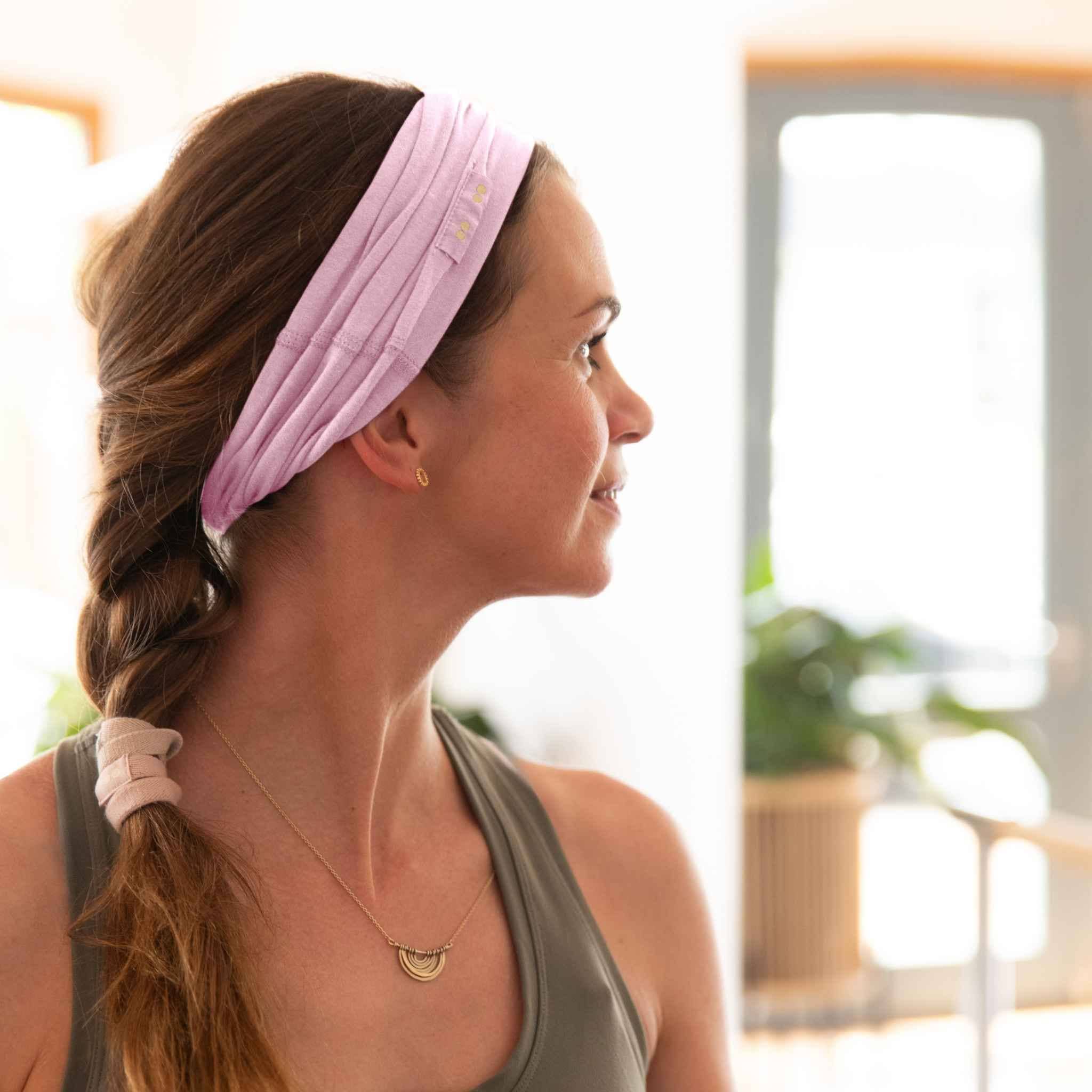 KOOSHOO Twist Headband Pink Mist – Organic Fairtrade - Image 4