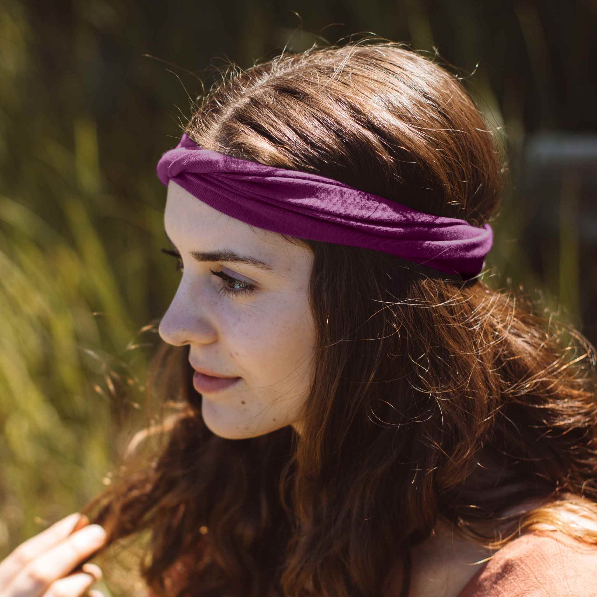 KOOSHOO Twist Headband Wild Beet – Organic Fairtrade - Image 4