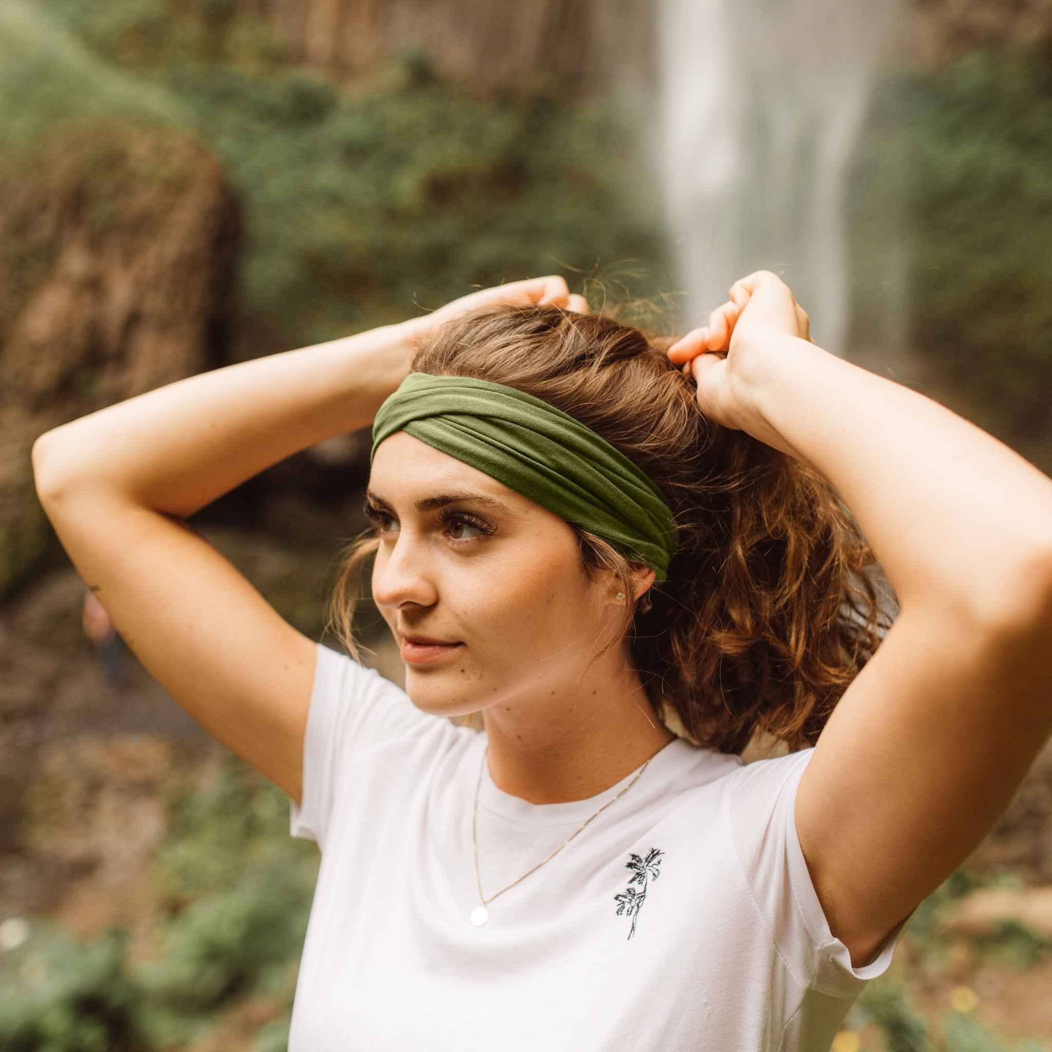 KOOSHOO Twist Headband Olive Branch – Organic Fairtrade - Image 2