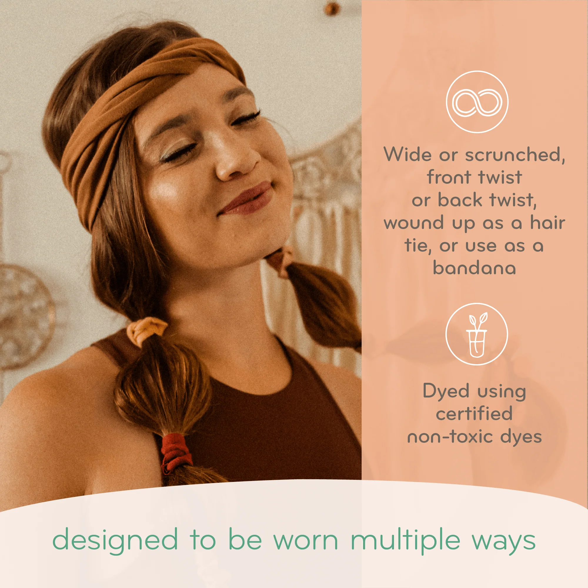 KOOSHOO Twist Headband Olive Branch – Organic Fairtrade - Image 7