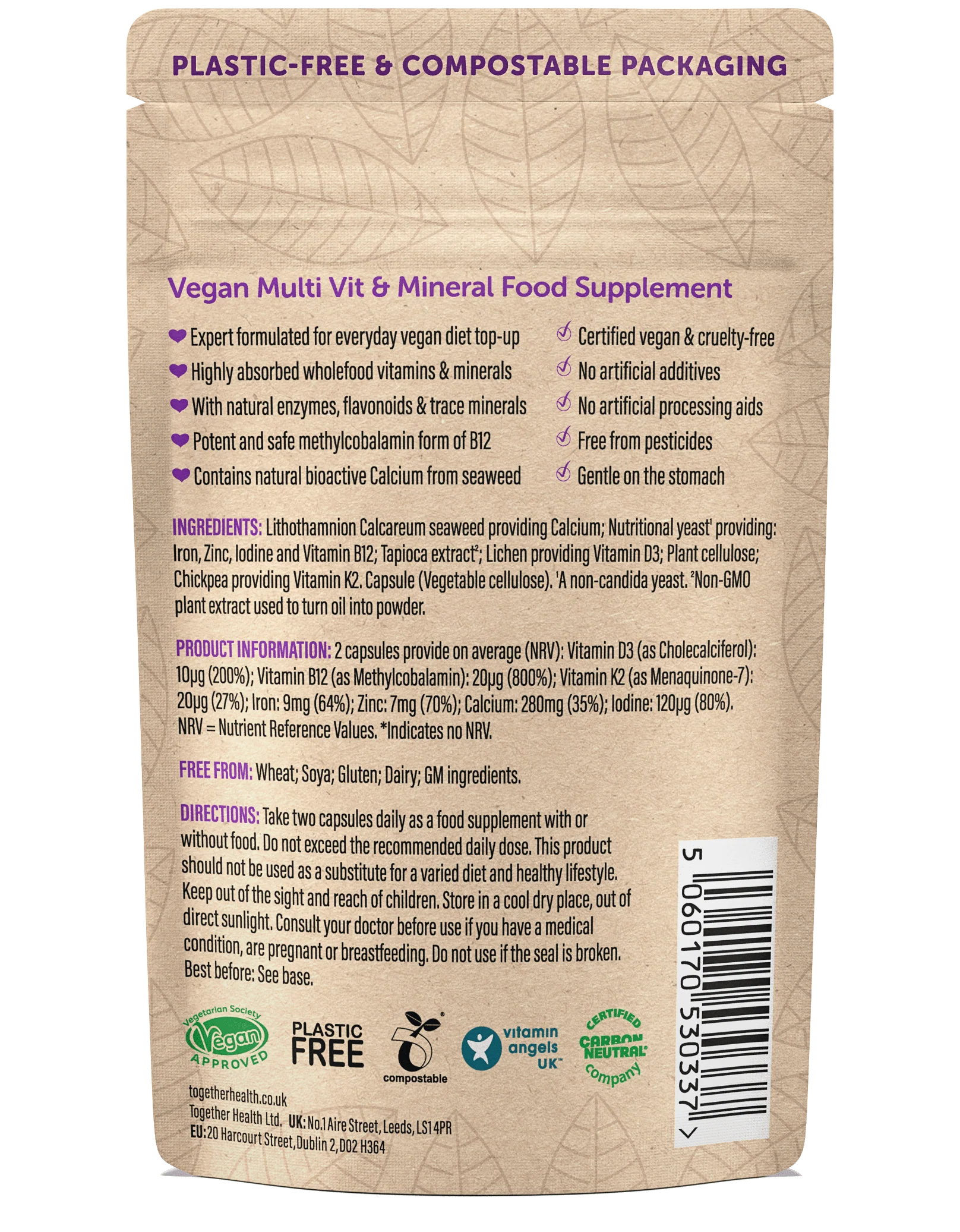 Vegan Multi – Vegan Supplement - 60 Capsules - Image 2