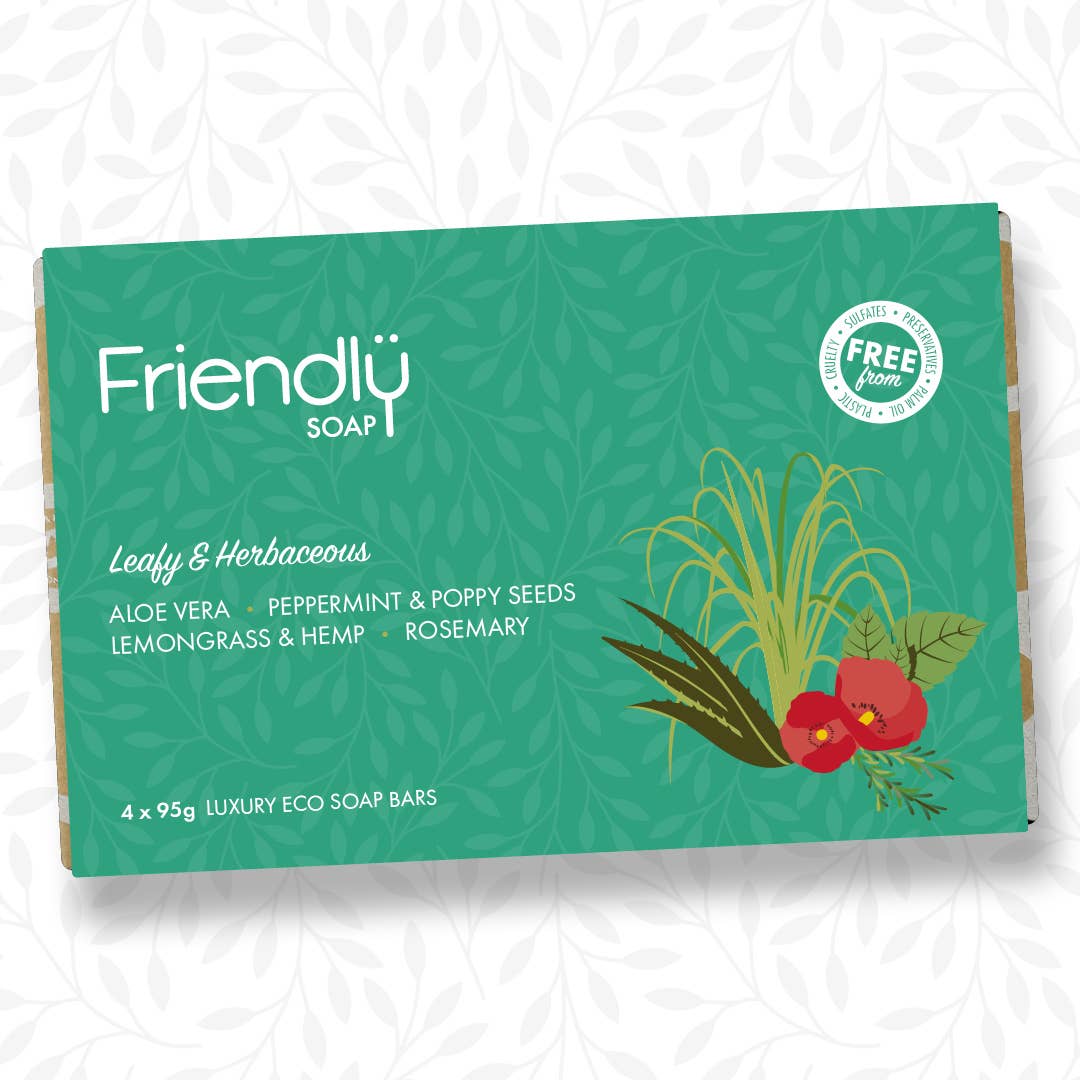 Vegan Soap Gift Set – Leafy & Herbaceous Selection (4 x 95g Bars, Plastic-Free & Handmade) - Image 4