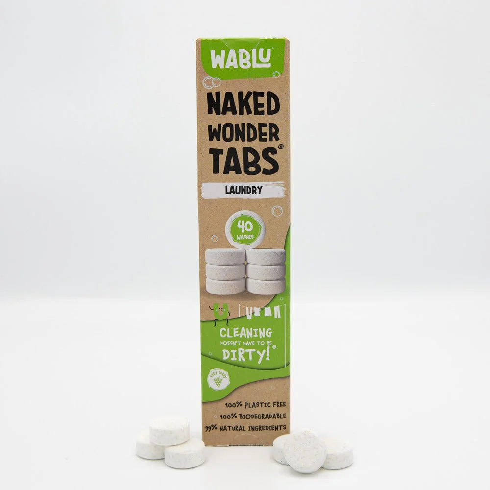 WABLU Naked Wonder Tabs® – Plastic-Free, Biodegradable Laundry Detergent Tabs - 40 pack - Image 3