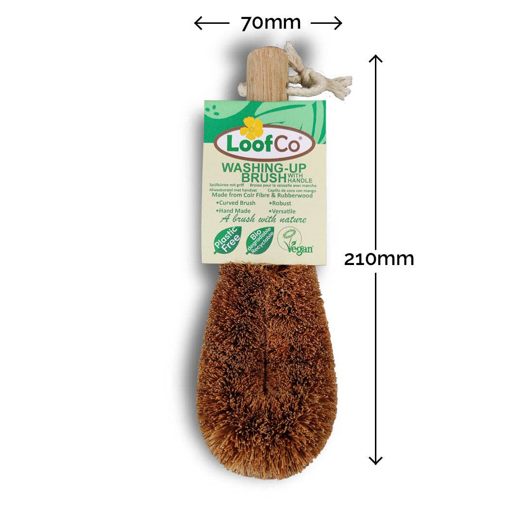 LoofCo Washing-Up Brush with Handle – Natural Coconut Fibre Dish Brush - Image 5