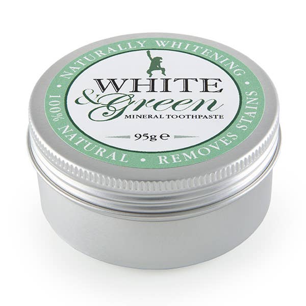 White & Green Mineral Toothpaste 95g – Fluoride-Free Organic Formula - Image 2