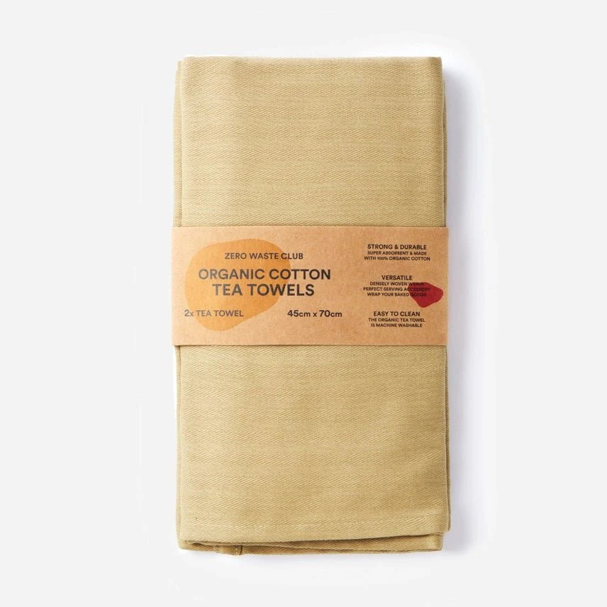 Zero Waste Club Organic Cotton Herringbone Weave Tea Towels – Pack of 2 - Image 10
