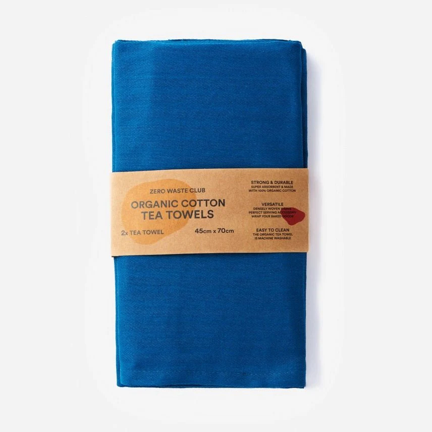 Zero Waste Club Organic Cotton Herringbone Weave Tea Towels – Pack of 2 - Image 6